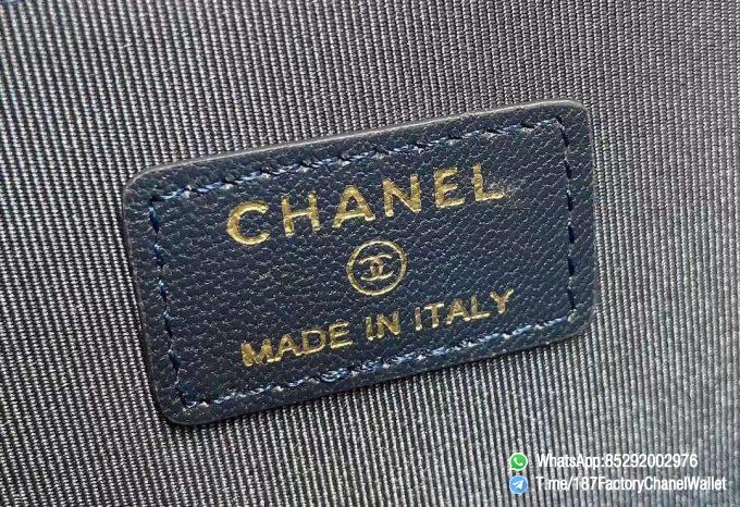 187 Factory Chanel Wallet 19 Zipped Card Holder Abysse Blue Gold Tone Ruthenium Finish Metal 09