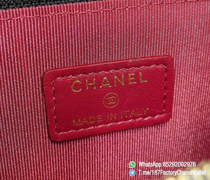 187 Factory Chanel Wallet 19 Zipped Card Holder Black Gold Tone Ruthenium Finish Metal 09