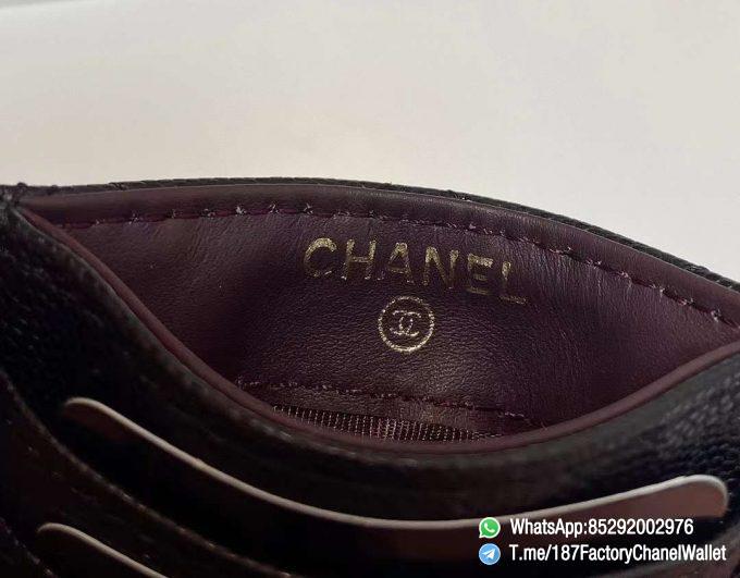 187 Factory Chanel Classic Card Holder Black Grained Calfskin Gold Tone Metal 08