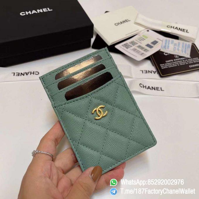 187 Factory Chanel Classic Card Holder Cavalier Seul Grained Shiny Gold Tone Metal 01