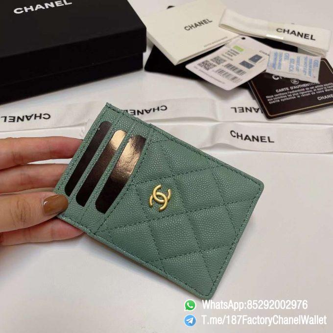 187 Factory Chanel Classic Card Holder Cavalier Seul Grained Shiny Gold Tone Metal 03