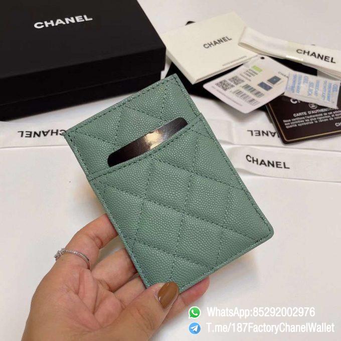 187 Factory Chanel Classic Card Holder Cavalier Seul Grained Shiny Gold Tone Metal 05