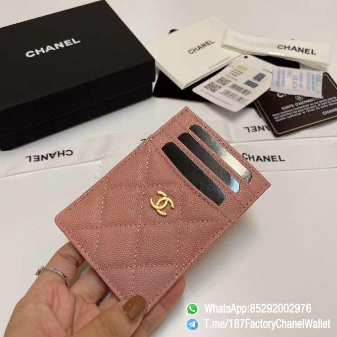 187 Factory Chanel Classic Card Holder Rouge Venitienne Pink Grained Shiny Gold Tone Metal 02