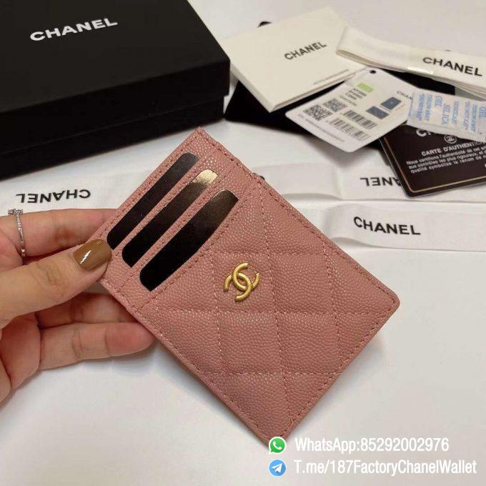 187 Factory Chanel Classic Card Holder Rouge Venitienne Pink Grained Shiny Gold Tone Metal 03