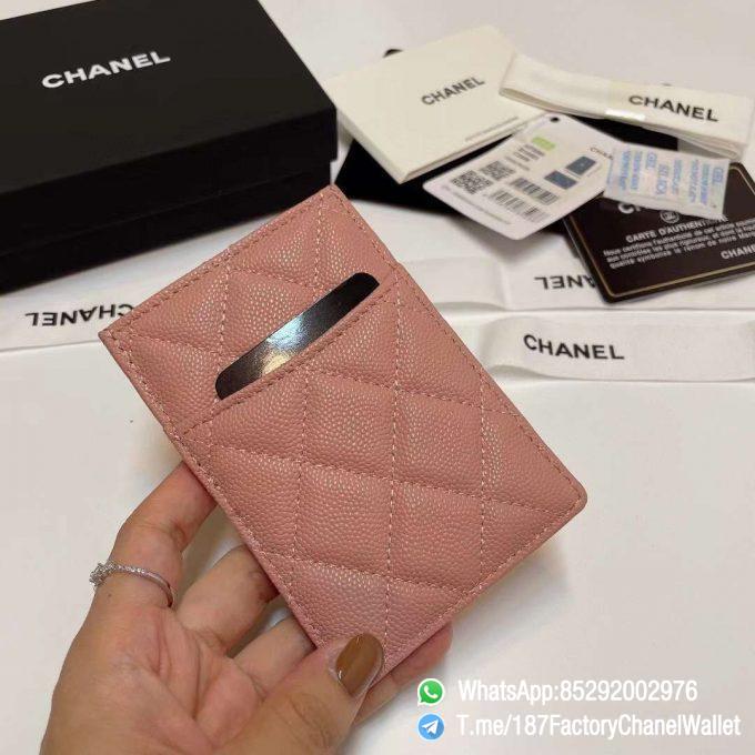 187 Factory Chanel Classic Card Holder Rouge Venitienne Pink Grained Shiny Gold Tone Metal 05