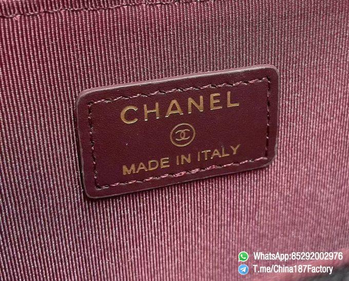 187 Factory Bags Chanel Classic Zipped Coin Purse with Card Slots Black Grained Shiny Lambskin Gold Tone Metal 09