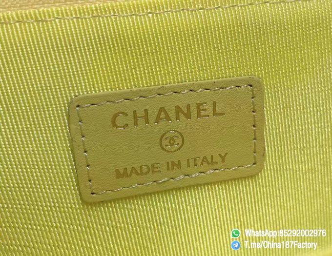 187 Factory Bags Chanel Classic Zipped Coin Purse with Card Slots Jaune Poussin Yellow Grained Shiny Lambskin Gold Tone Metal 09