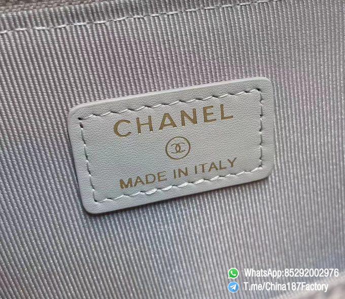 187 Factory Bags Chanel Classic Zipped Coin Purse with Card Slots Pearl Gray Grained Shiny Lambskin Gold Tone Metal 09