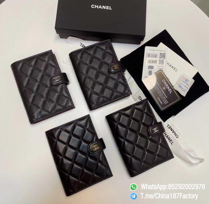 187 Factory Bags Chanel Multifunctional Passport Holder Black Lambskin Gold Tone Silver Tone Metal 01